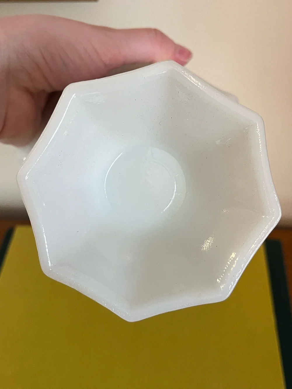 White Milk Glass Compote Vase